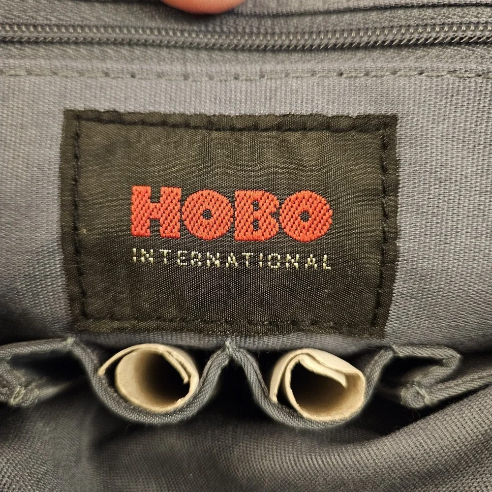 HOBO International Daily Carryall Black Shoulder Bag Double Handles Multi Pocket